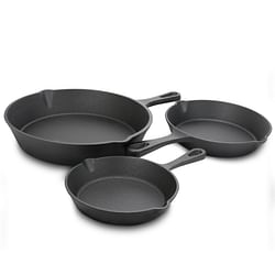 Gibson General Store Addlestone 3 Piece Preseasoned Cast Iron Skillet Set - Free Shipping