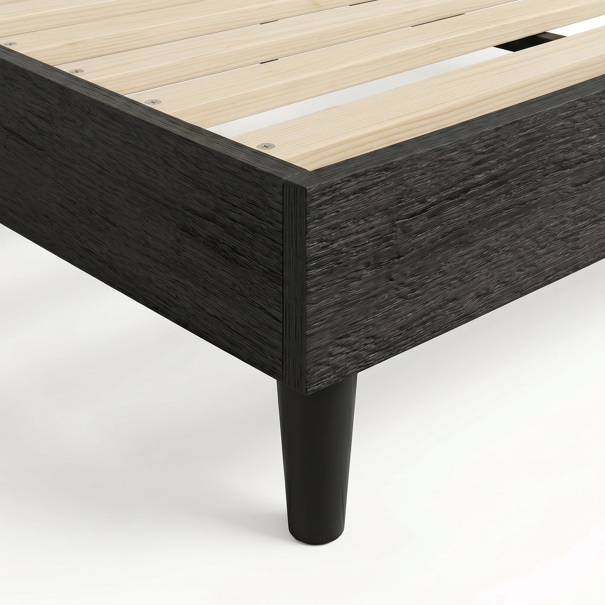 King Platform Bed Frame, Black, Low Profile