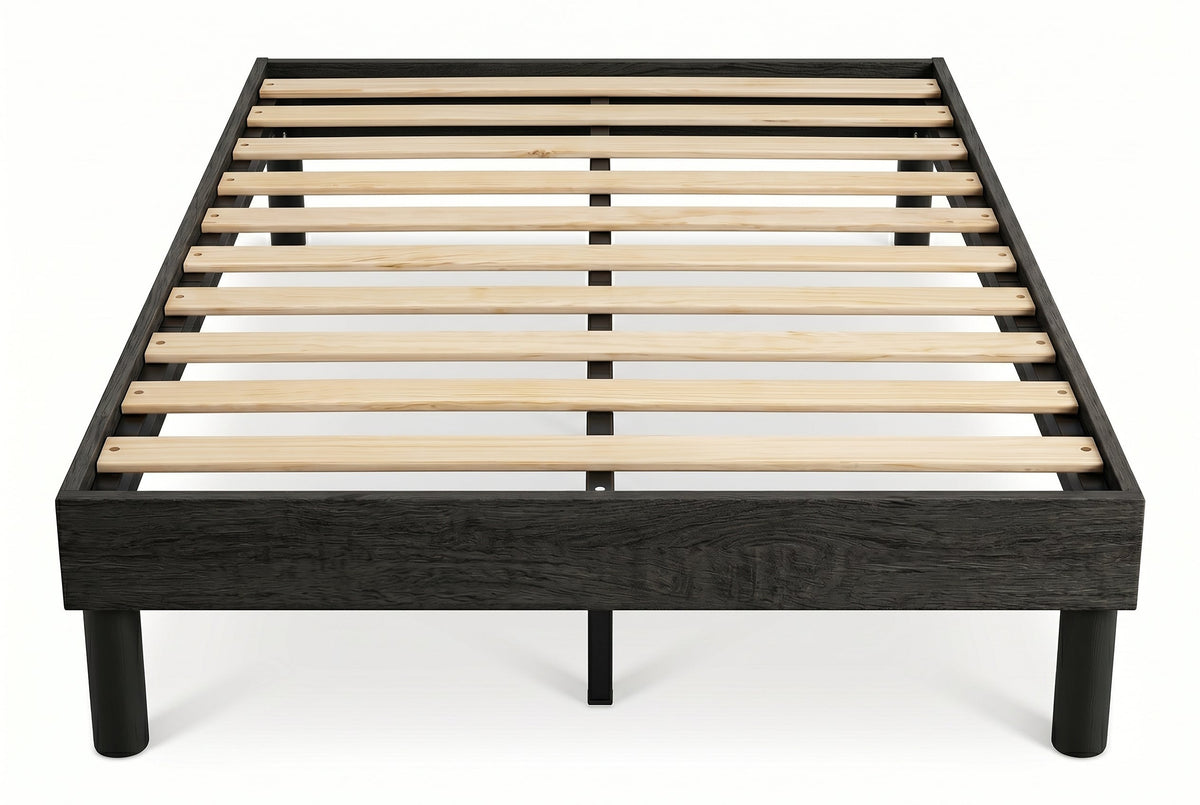 Double Platform Bed Frame, Black, Low Profile