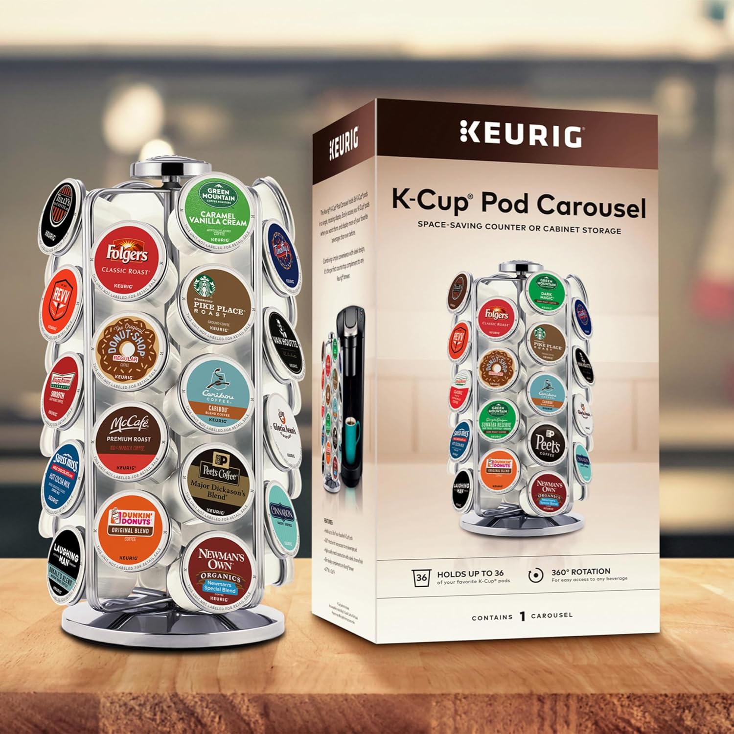 Keurig K-Cup Pod Carousel - 36-Pod Rotating Storage
