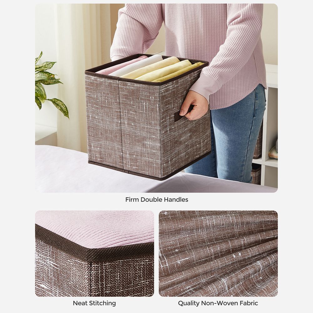 SONGMICS Non-Woven Fabric Storage Cubes with Double Handles