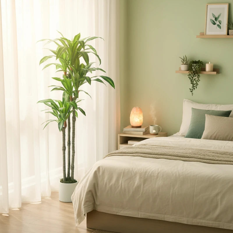5FT Dracaena Fake Plant, Artificial Plant with Bendable Trunks for Home Office Decor, Green
