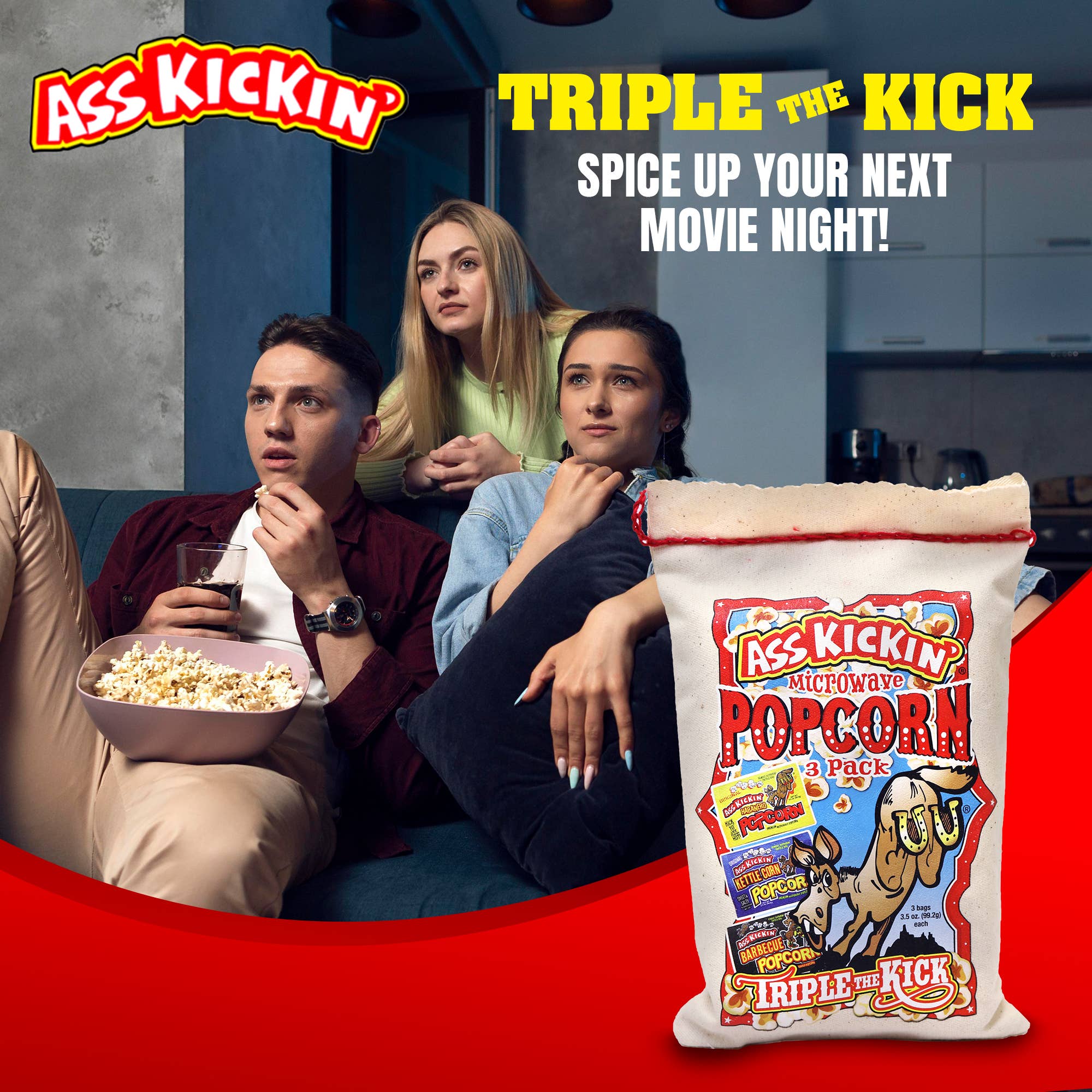 Ass Kickin’ Popcorn 3 Pack Assortment