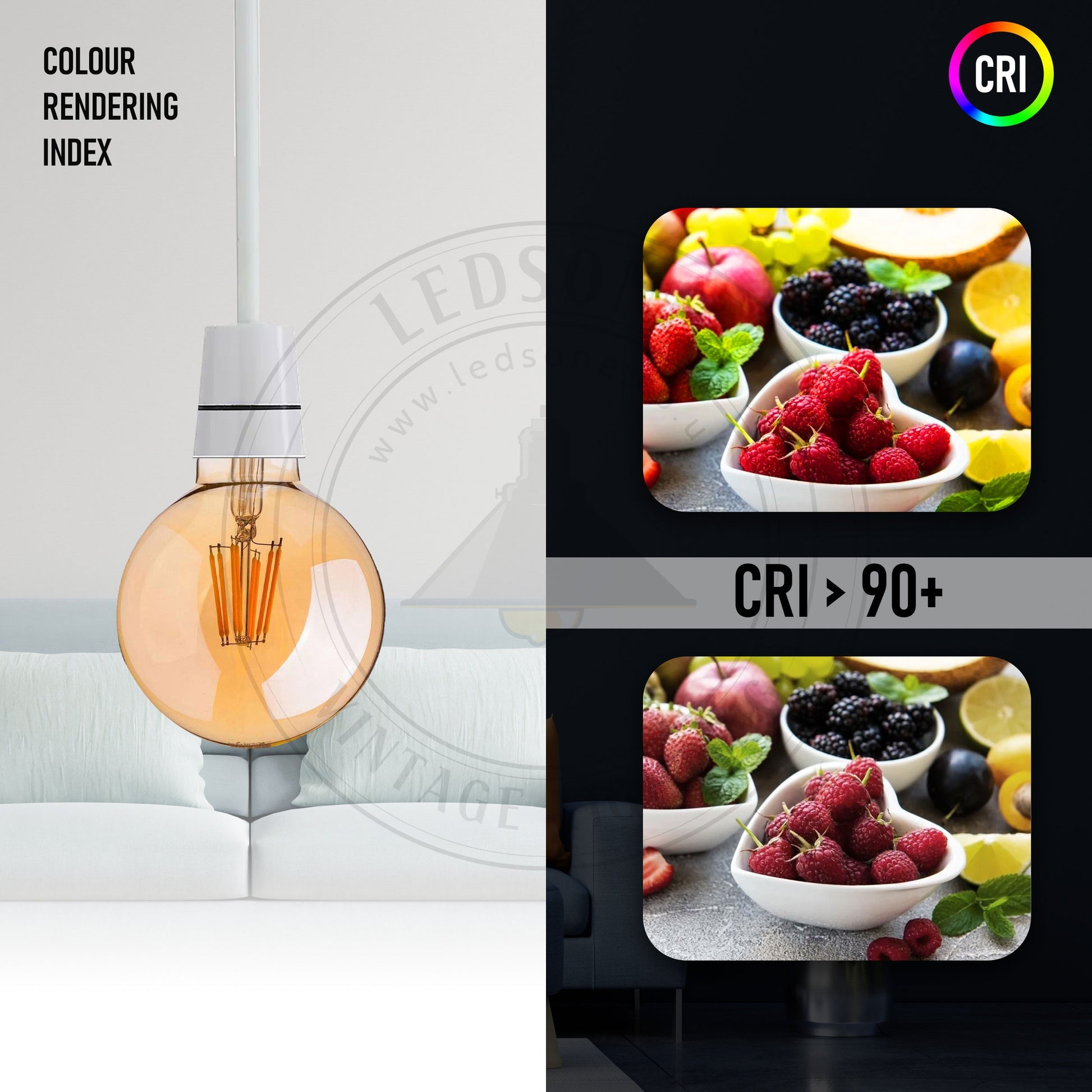 G95 E26 8W LED Edison Bulb Dimmable~1042