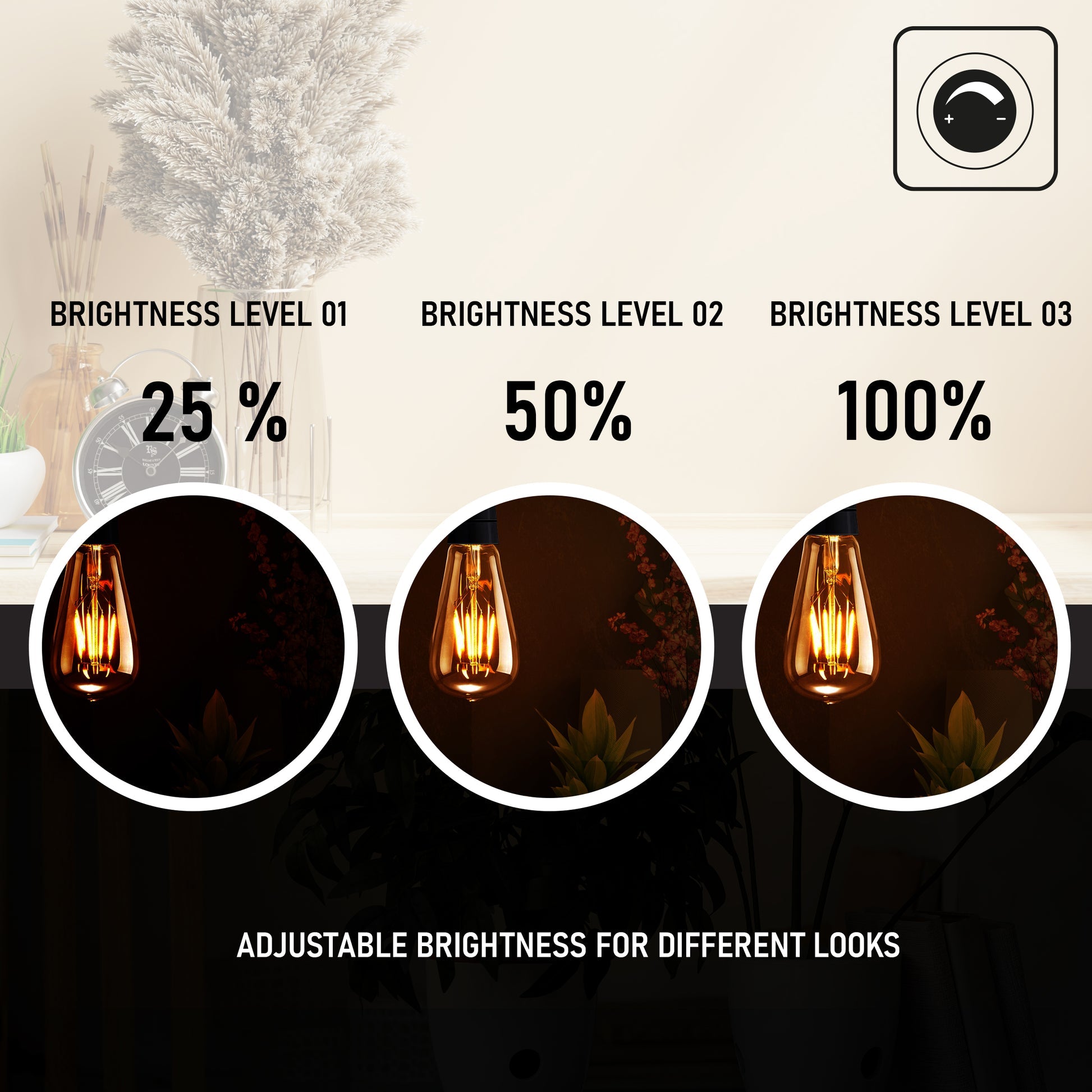 ST64 E26 LED Edison Light Bulb 4W Warm White Vintage Bulbs Dimmable ~1044