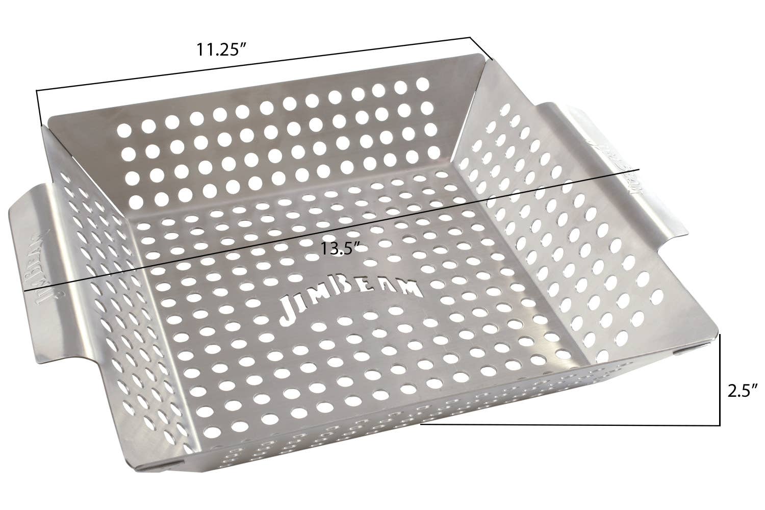 Jim Beam Stainless Steel Heavy Duty Grilling Wok