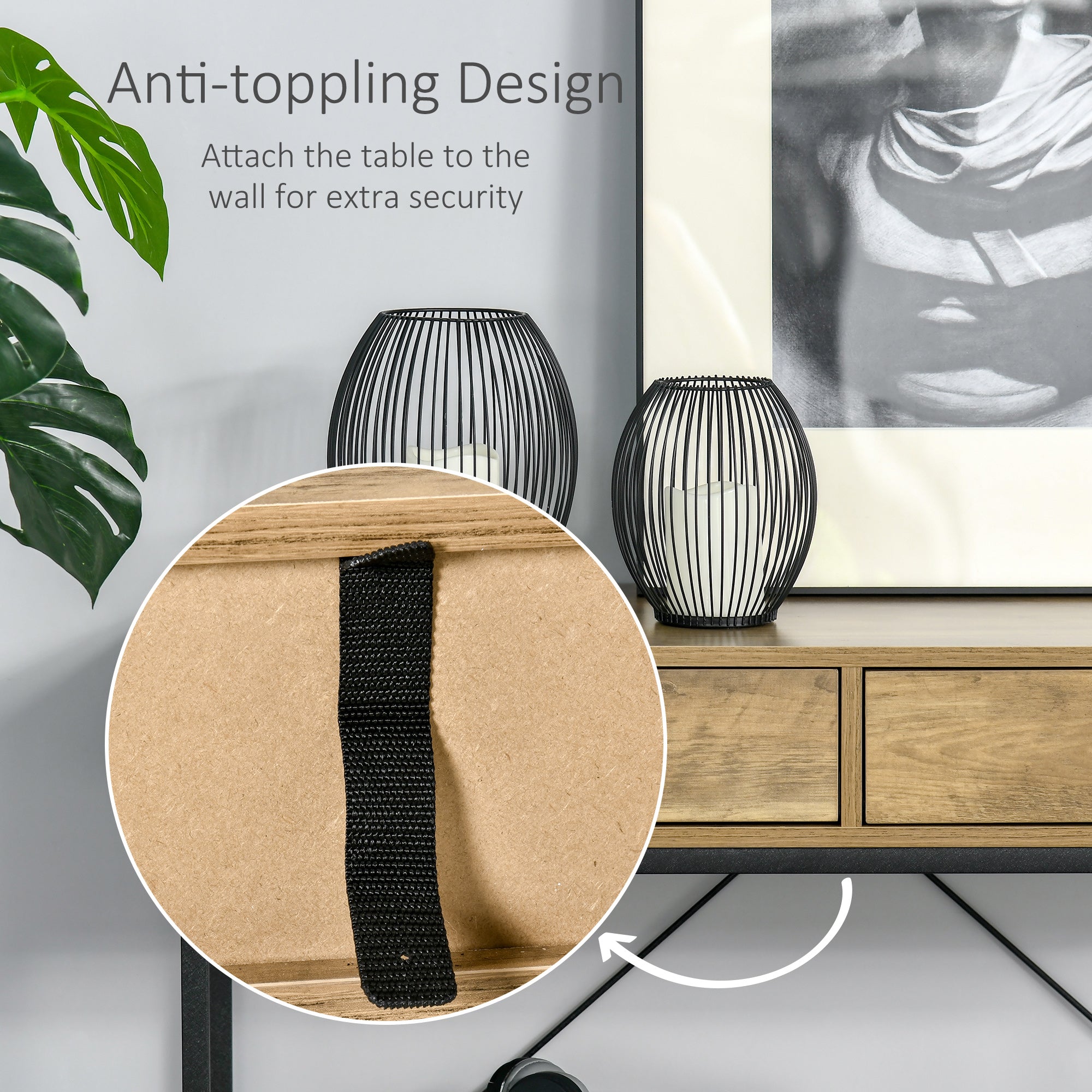 HOMCOM Vintage Console Table: Sofa Table with Storage Drawers & Shelf, Living Room/Entryway/Bedroom, Brown