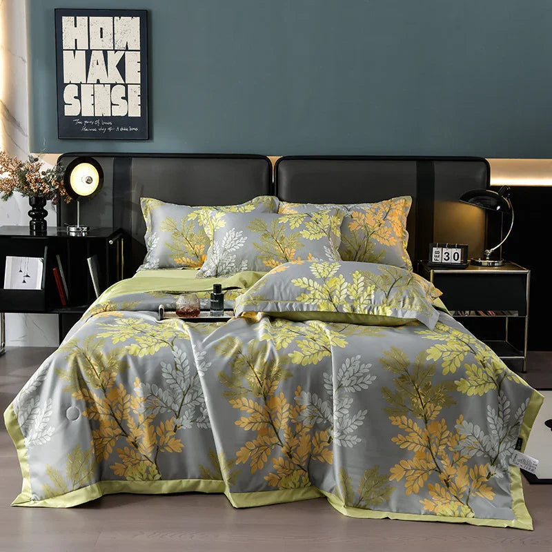 Printed Washed Tencel Summer Cooling Duvet Four-piece Set