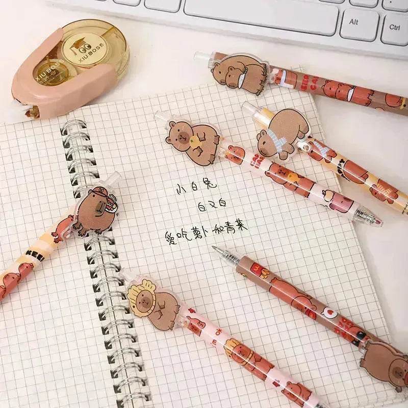 48 Pcs Cartoon Bear Acrylic Paster Pressing Pen School Supplies Gel Pen