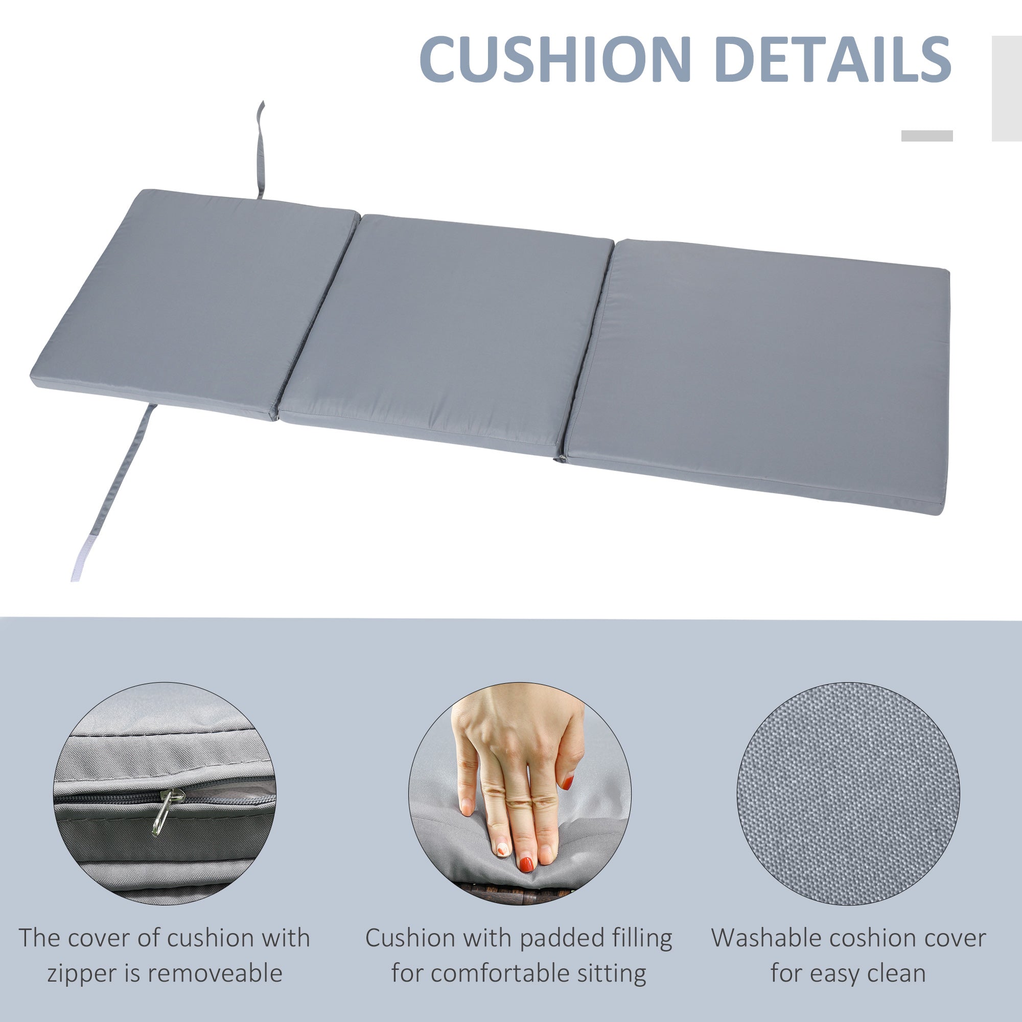 Outsunny Patio Relaxation: Outdoor Rattan Chaise Lounge Chair with 5-Position Back and Gray Cushion