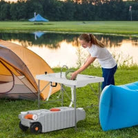 Outsunny RV Portable Waste Water Tank: 19.8 Gallon, with Rotating Drain Spout, Level Indicator, 3 Wheels for Easy Transport