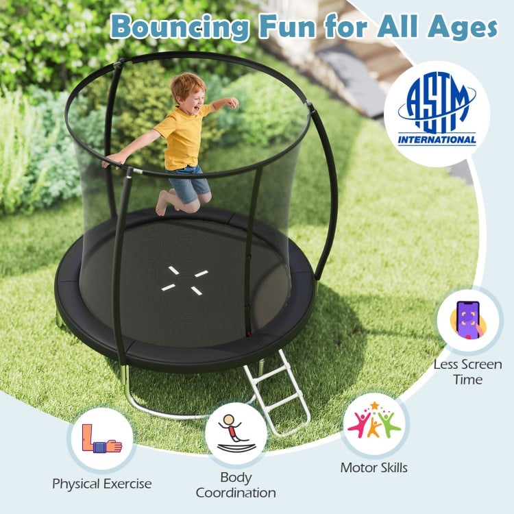 8FT Outdoor Heavy-Duty Recreational Trampoline-Black