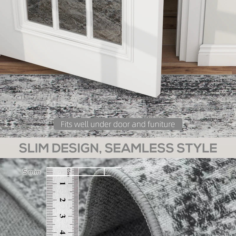 Area Rug for Living Room 5x7, Modern Abstract Machine Washable Rug, Non-Slip Carpet for Bedroom, Dining Room, Grey