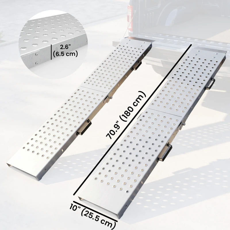 Folding Loading Ramps for Motorcycles, ATVs & Lawn Equipment – 2 Pack, 880 lb Capacity