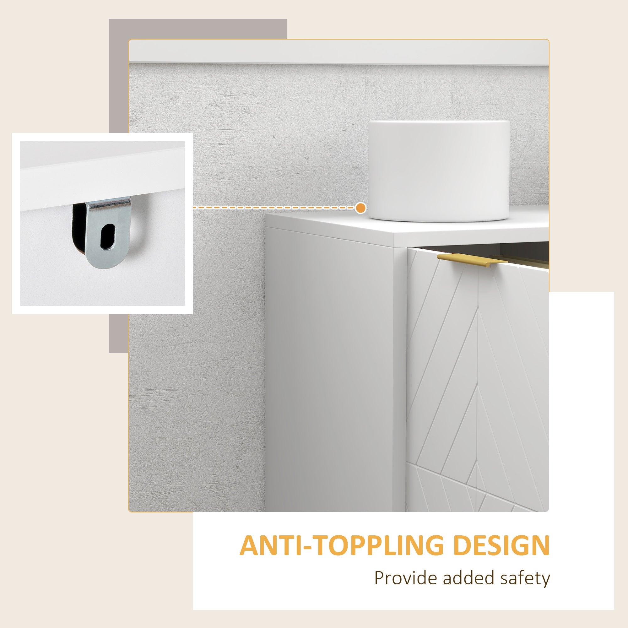 HOMCOM Contemporary Chic: 3-Drawer Storage Sideboard with Metal Handles, Freestanding Dresser for Dining Room