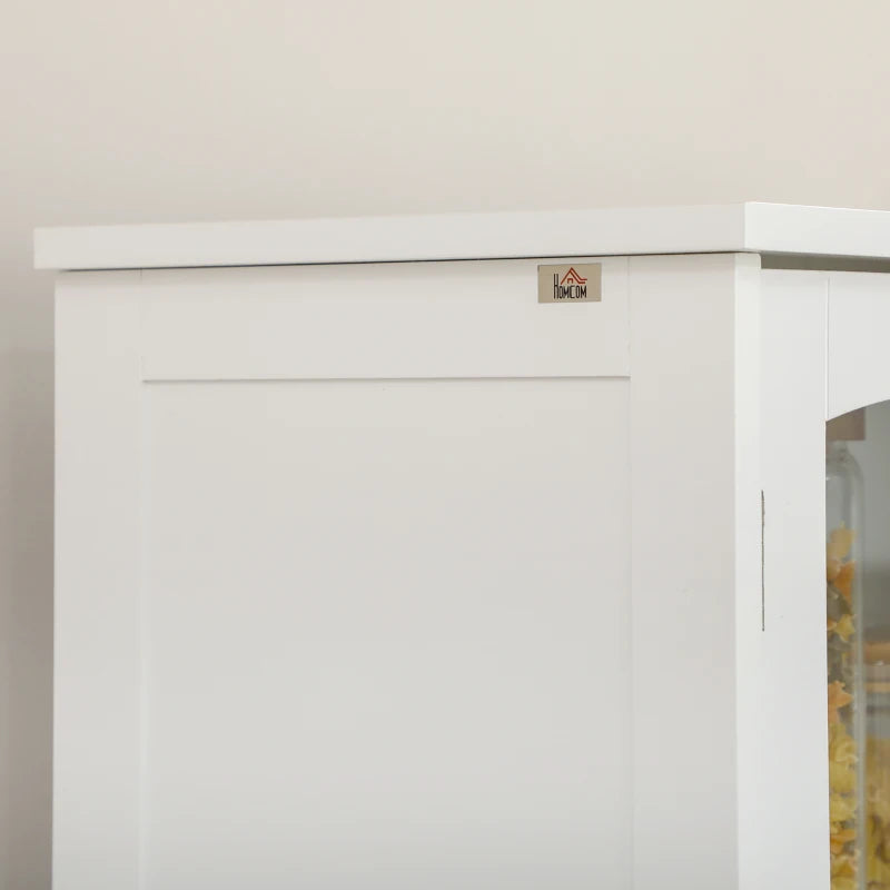 63" 4-Door Kitchen Pantry Cabinet, Freestanding Storage Cabinet Cupboard with Adjustable Shelves, White