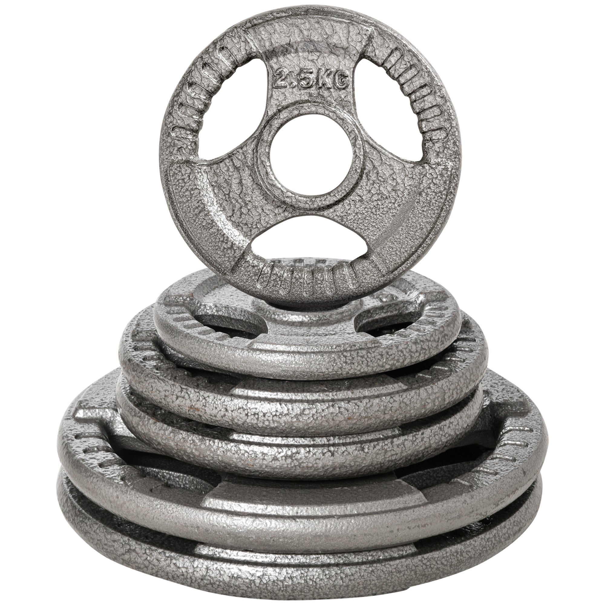 Soozier Olympic Weight Plates 6 PCS Grip Plate Sets Strength Crossfit Weightlifting Training Barbell Set Home