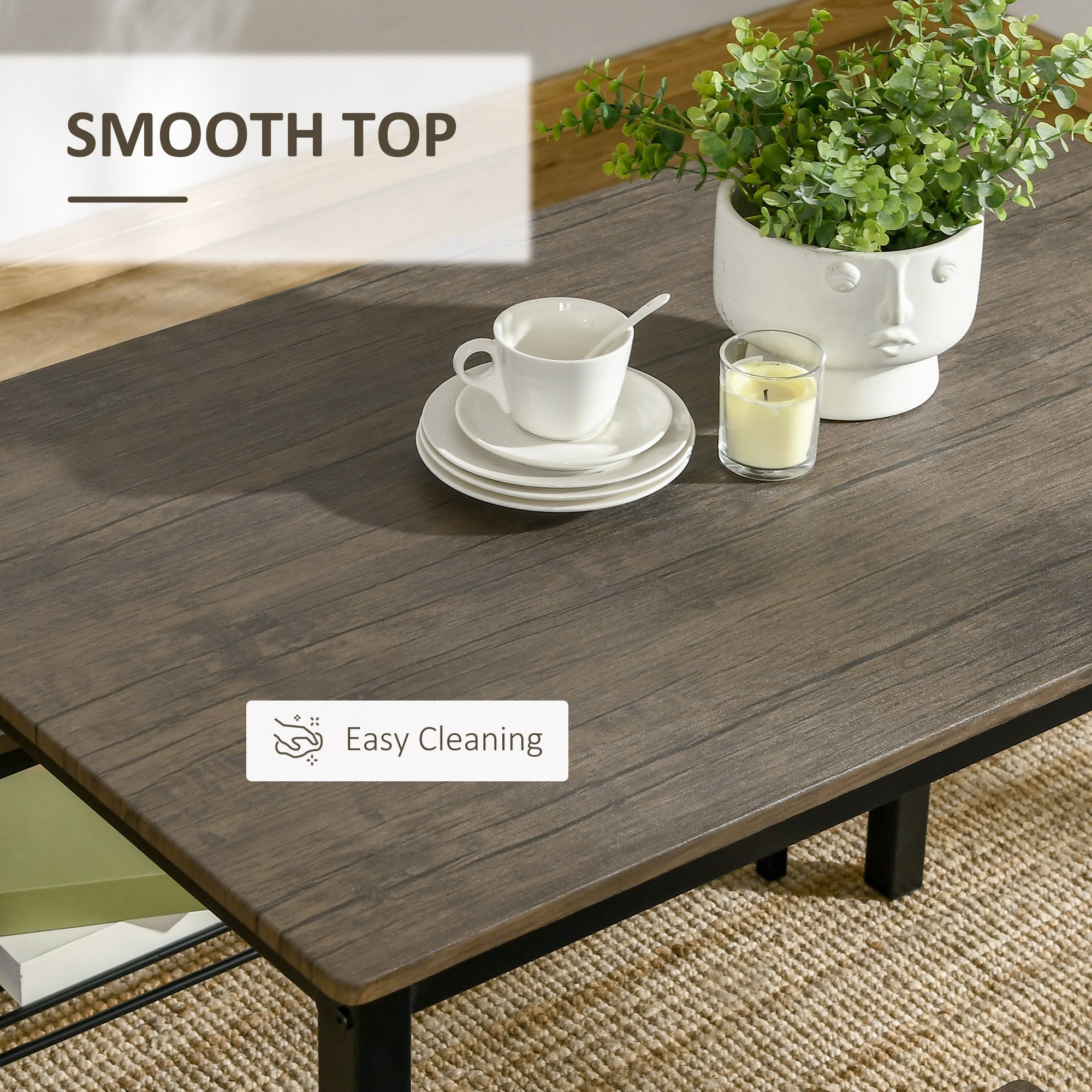 HOMCOM Industrial Dining Set: 4-Person Kitchen Table with Chairs and Bench, Metal Frame with Storage Shelf