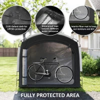 Bike Storage Shed Tent, Portable and Waterproof with 210D Oxford Fabric and Carry Bag for 3-4 Bicycles, Black