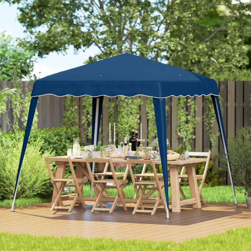 8' x 8' Pop Up Canopy, Outdoor Foldable Tent, Portable Canopy Tent with Carrying Bag for Camping, Party, Picnic, Blue