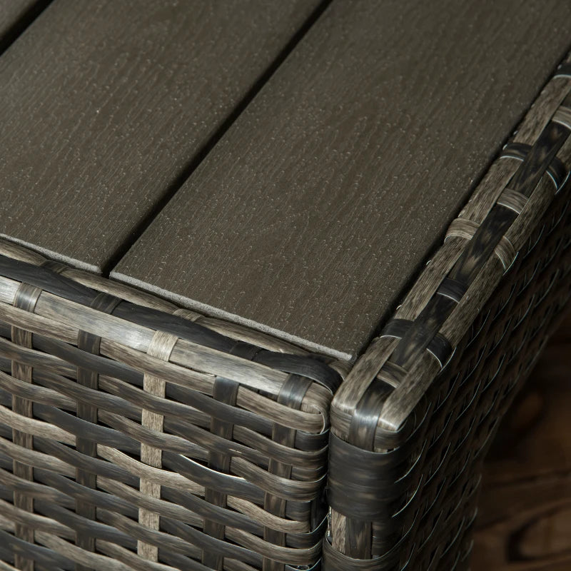 Outsunny 4 Pieces Patio Furniture Set, Rattan Wicker Outdoor Sectional Sofa with Retractable Canopy, Cushions, 3-Seater Sofa for Backyard, Garden, Gray