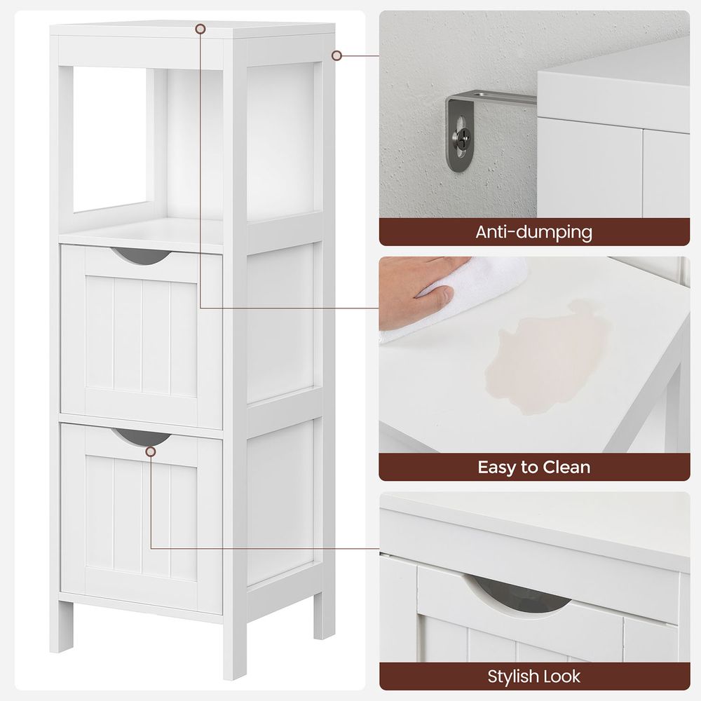 VASAGLE Bathroom Floor Cabinet with 2 Drawers