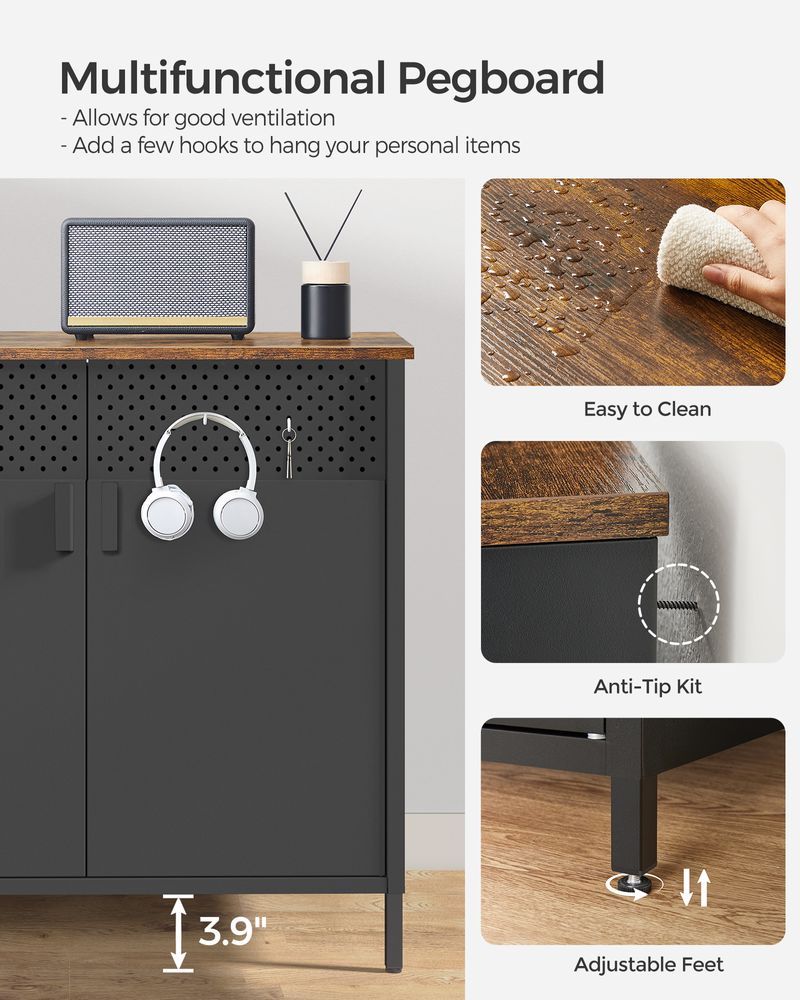 SONGMICS Storage Sideboard with Adjustable Shelves