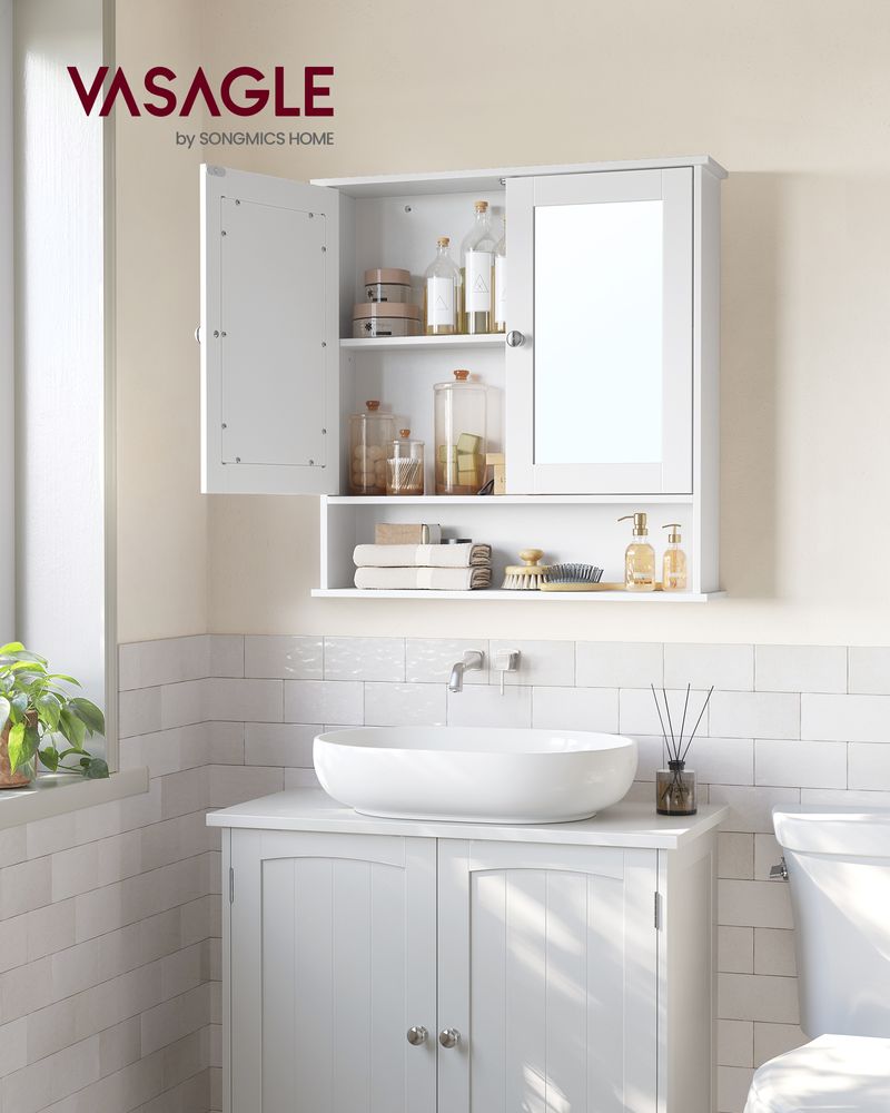 VASAGLE Bathroom Cabinet with Mirror