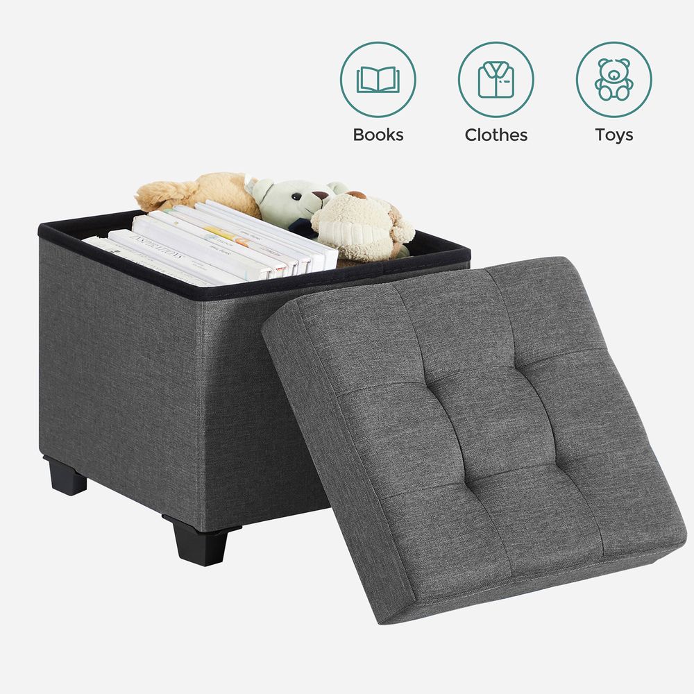 SONGMICS Small Ottoman Foot Rest with Legs