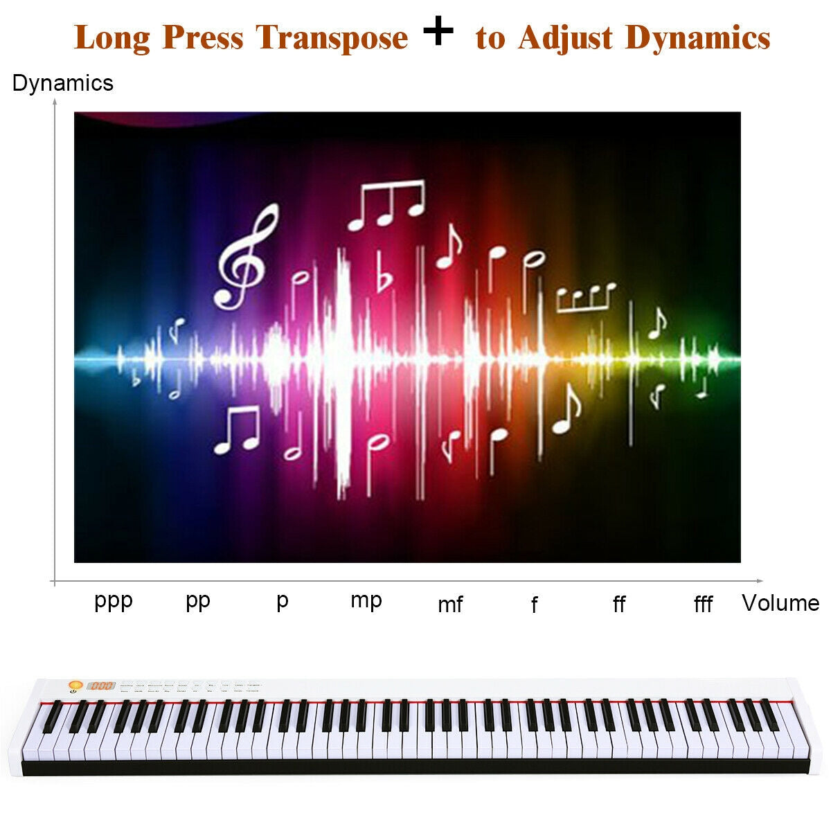 BX-II 88-key Portable Digital Piano with  MP3-WhiteÂ