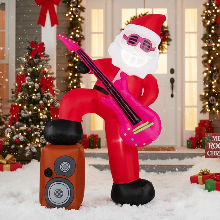 8.4 ft Inflatable Santa Claus with Sound-synced Light Effect and LED Lights