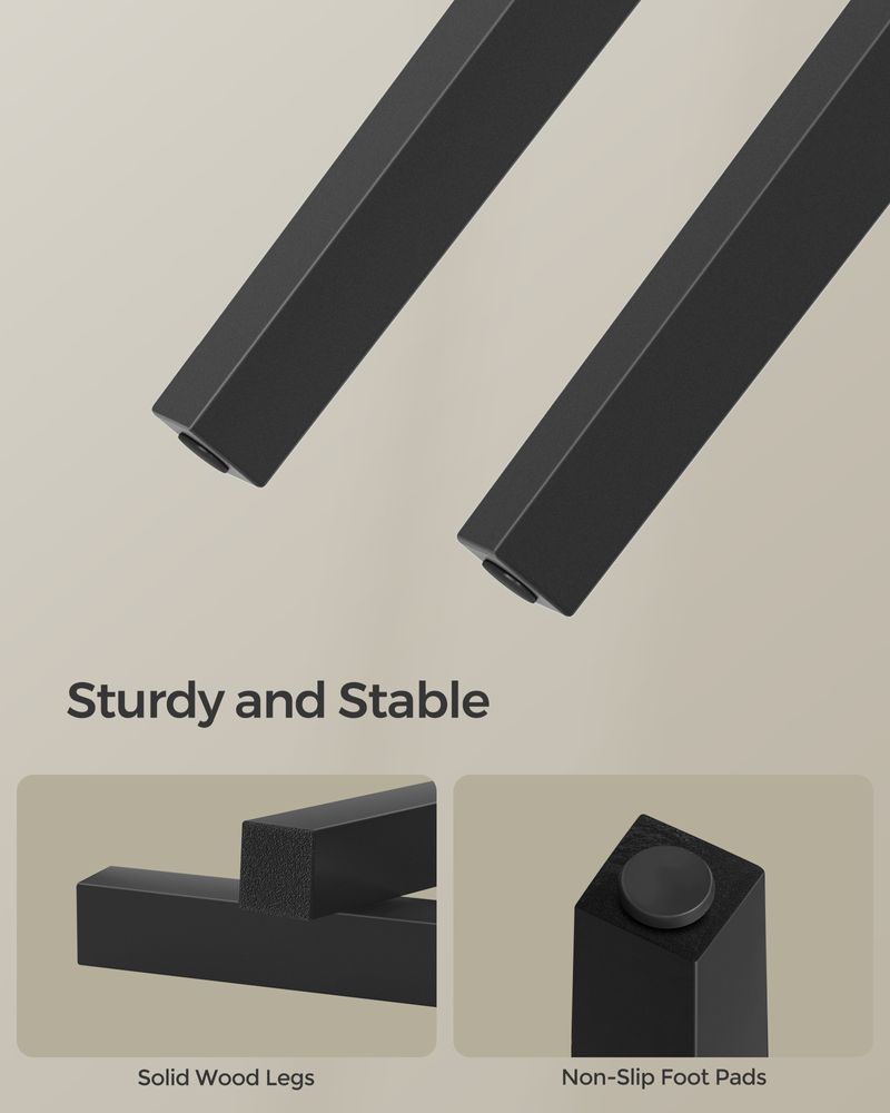 SONGMICS Adjustable Wooden Piano Bench Stool