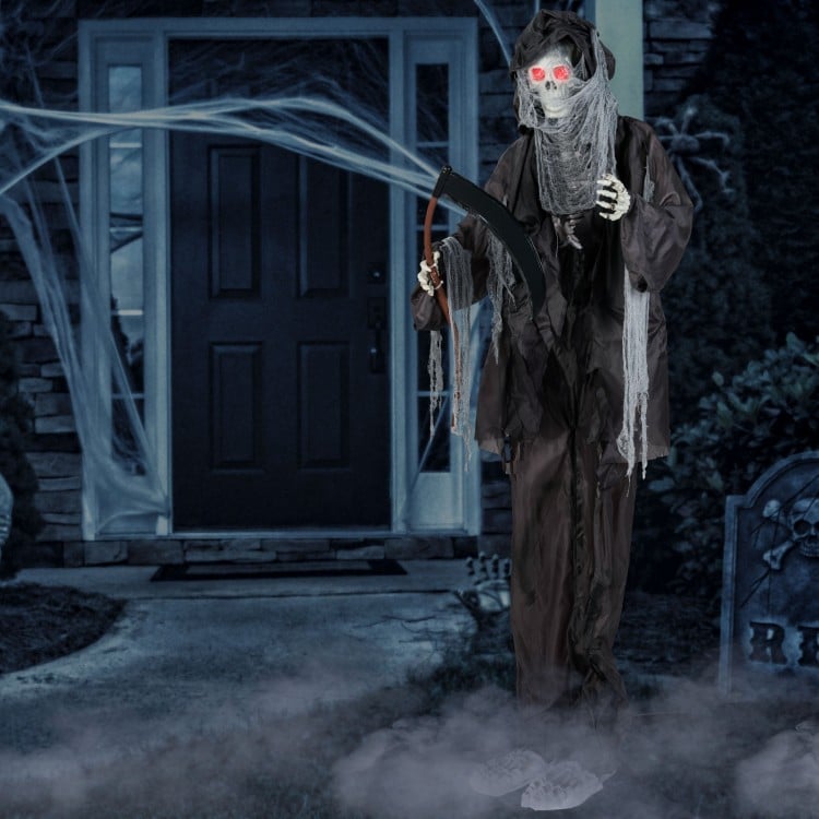 8.5 Feet Halloween Decoration Animated Standing Grim Reaper with Glowing Eyes