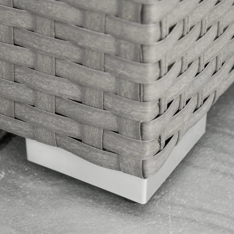 Outsunny 6 PCs Rattan Corner Sofa Set Outdoor Conservatory Furniture Grey