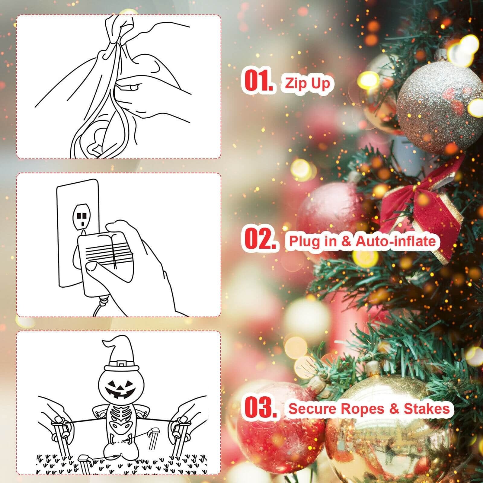 7.5 Feet Inflatable Christmas Lighted Santa ClausÂ