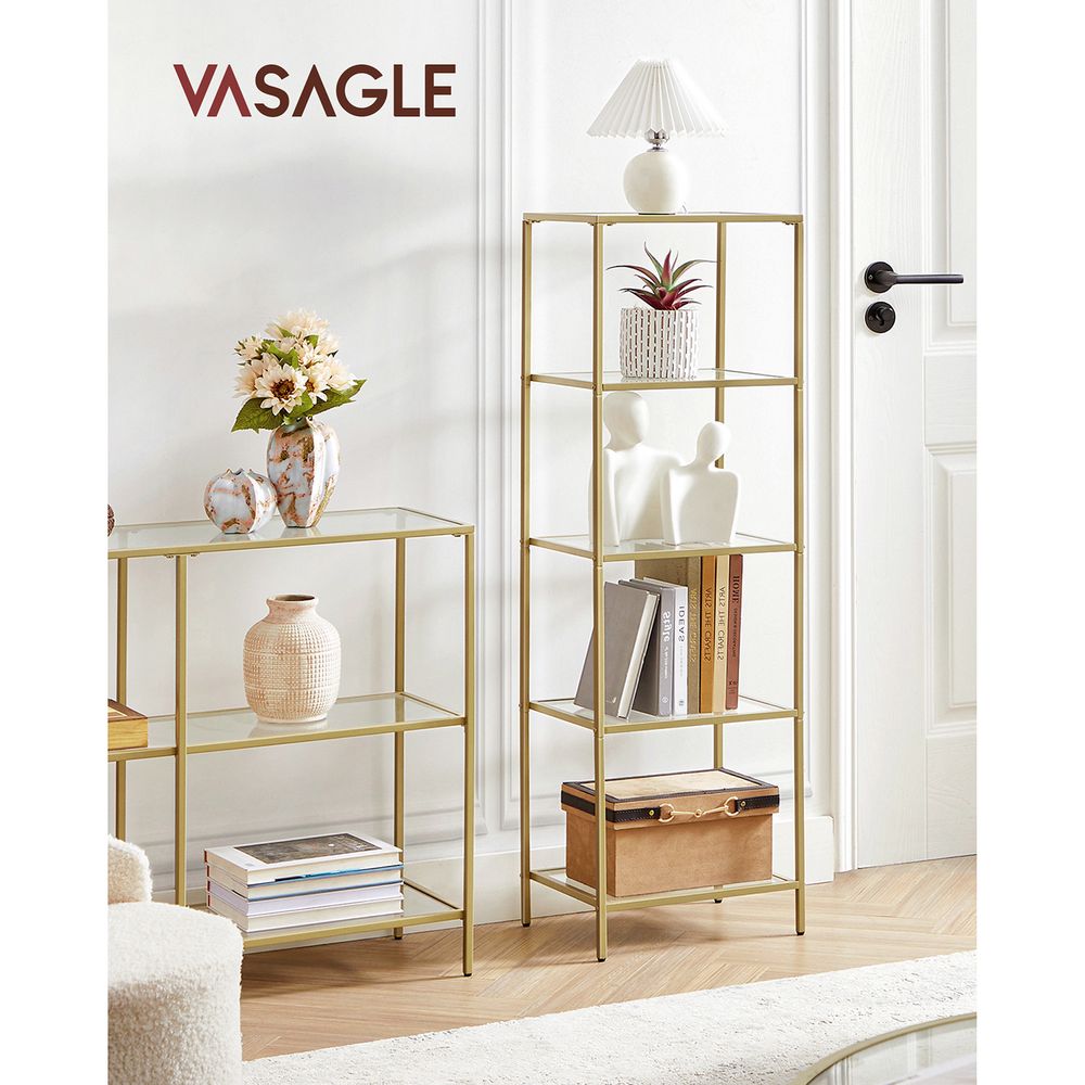 VASAGLE Bookcase, Slim Shelving Unit