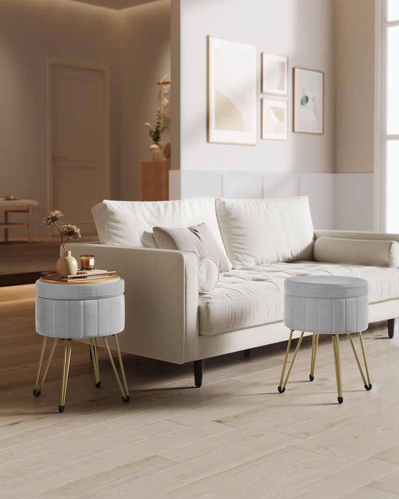 SONGMICS Small Vanity Stool Chair with Storage