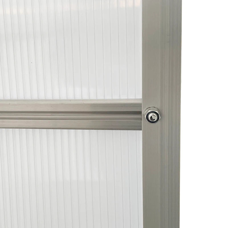 Outsunny 6' x 12' x 6.5' Walk-in Greenhouse, Polycarbonate Greenhouse with Adjustable Roof Vent, Base, Sliding Door, Clear