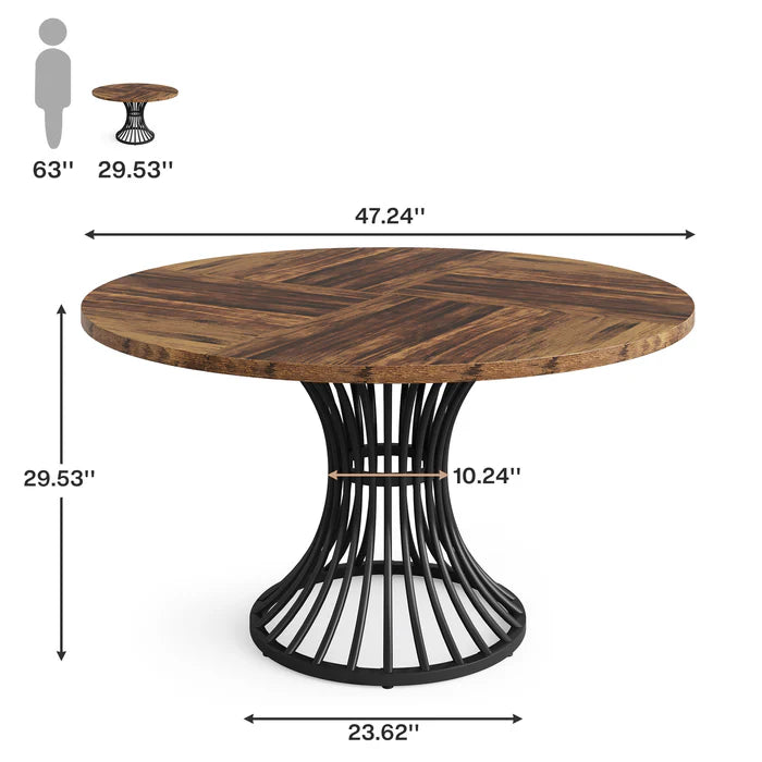 47” Modern Farmhouse Round Kitchen Table