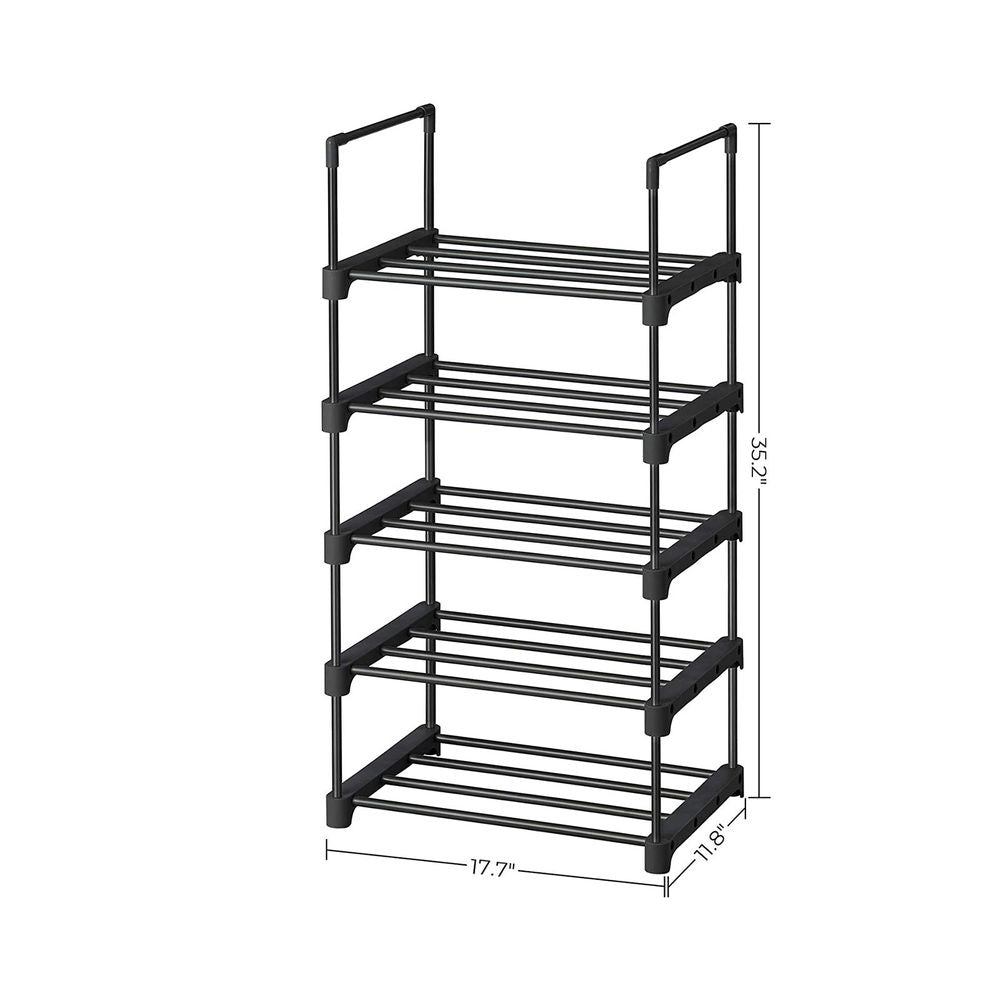 SONGMICS 5-Tier Shoe Rack Black