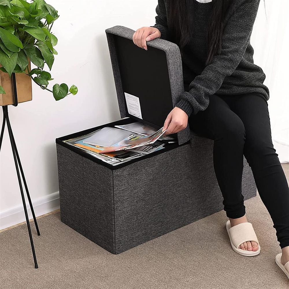SONGMICS Foldable Storage Ottoman