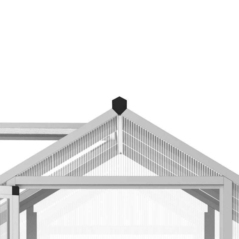 Outsunny 10' x 6' x 6.4' Walk-in Garden Greenhouse Polycarbonate Panels Plants Flower Growth Shed Cold Frame Outdoor Portable Warm House Aluminum Frame