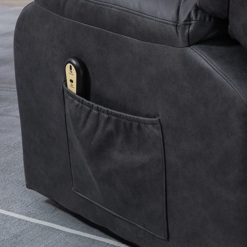 HOMCOM Lift Chair for Seniors, Microfibre Upholstered Electric Recliner Chair with Remote, Quick Assembly, Charcoal Grey