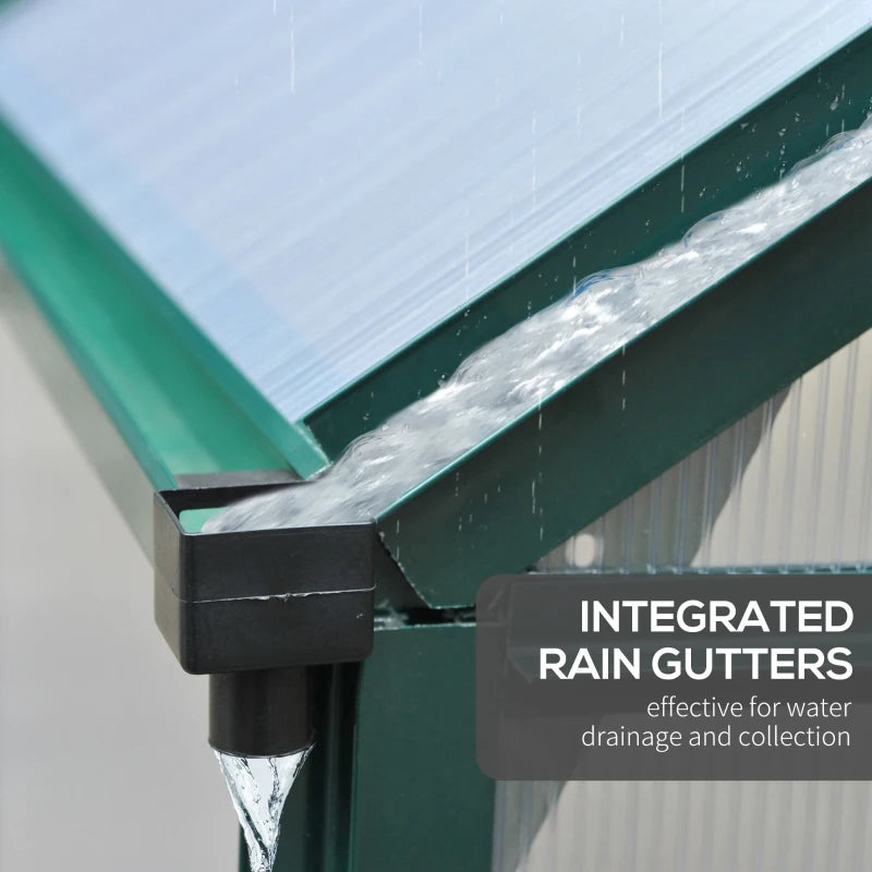 Outsunny 6.2' x 6.3' x 6.6' Clear Polycarbonate Greenhouse, Large Walk-In Green House Garden, Plants Grow, Galvanized Sheet Frame w/ Slide Door