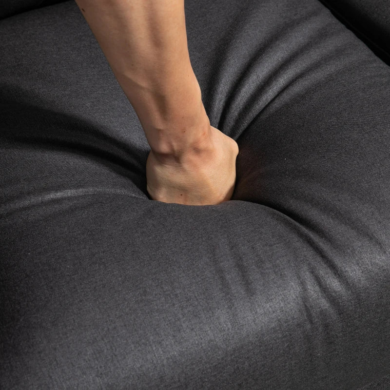 HOMCOM Loveseat Recliner Sofa, 2 Seater Reclining Chair with Footrest and Split Backrest, Dark Grey