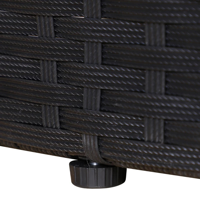 Outsunny 4 Pieces Outdoor Daybed, Patio Lounge Chair with Cushioned Round Sofa Bed, Sectional Patio Conversation Furniture Set with Canopy & Coffee Table, Black