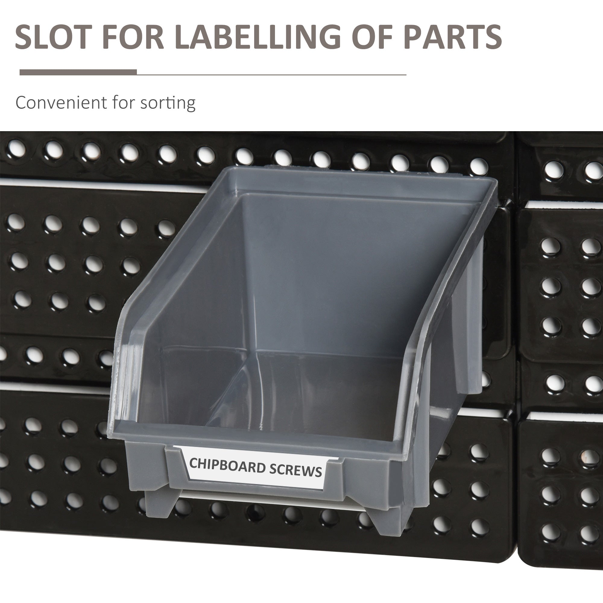 DURHAND Wall Mounted Storage Bin Rack Tool Organizer Pegboard 30 Bins for Garage Workshops Organization Blue