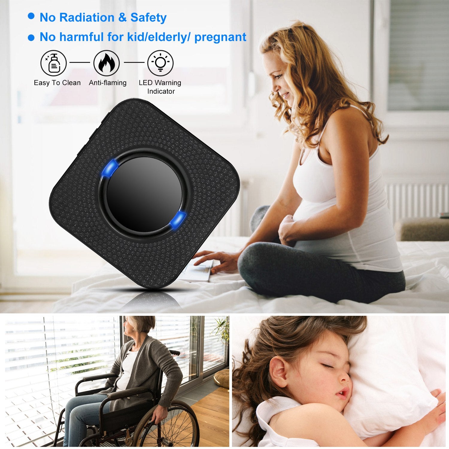 Wireless Doorbells Rings IP55 Waterproof 984ft Cordless Doorbell Chimes 55 Chimes W/1 Plug Receiver for Office Apartment House