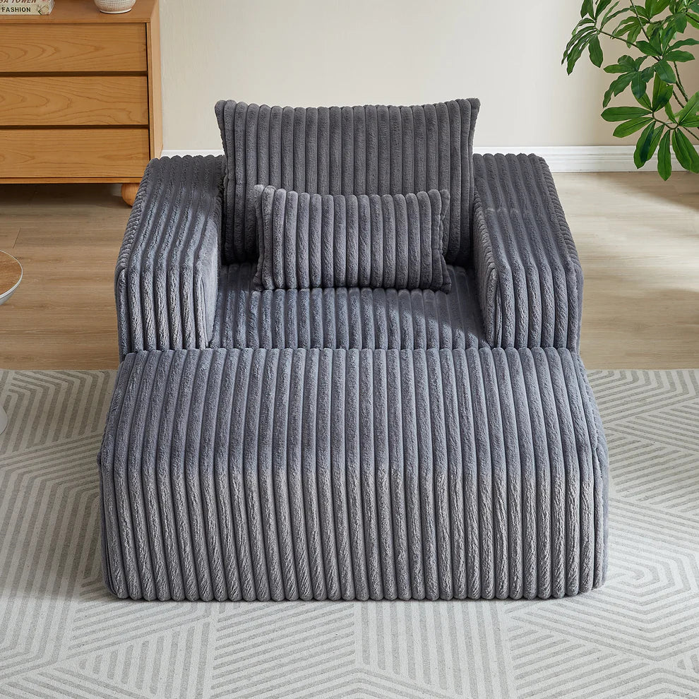 62.5-Inch Corduroy Sponge Sofa Lounge Chair No Assembly