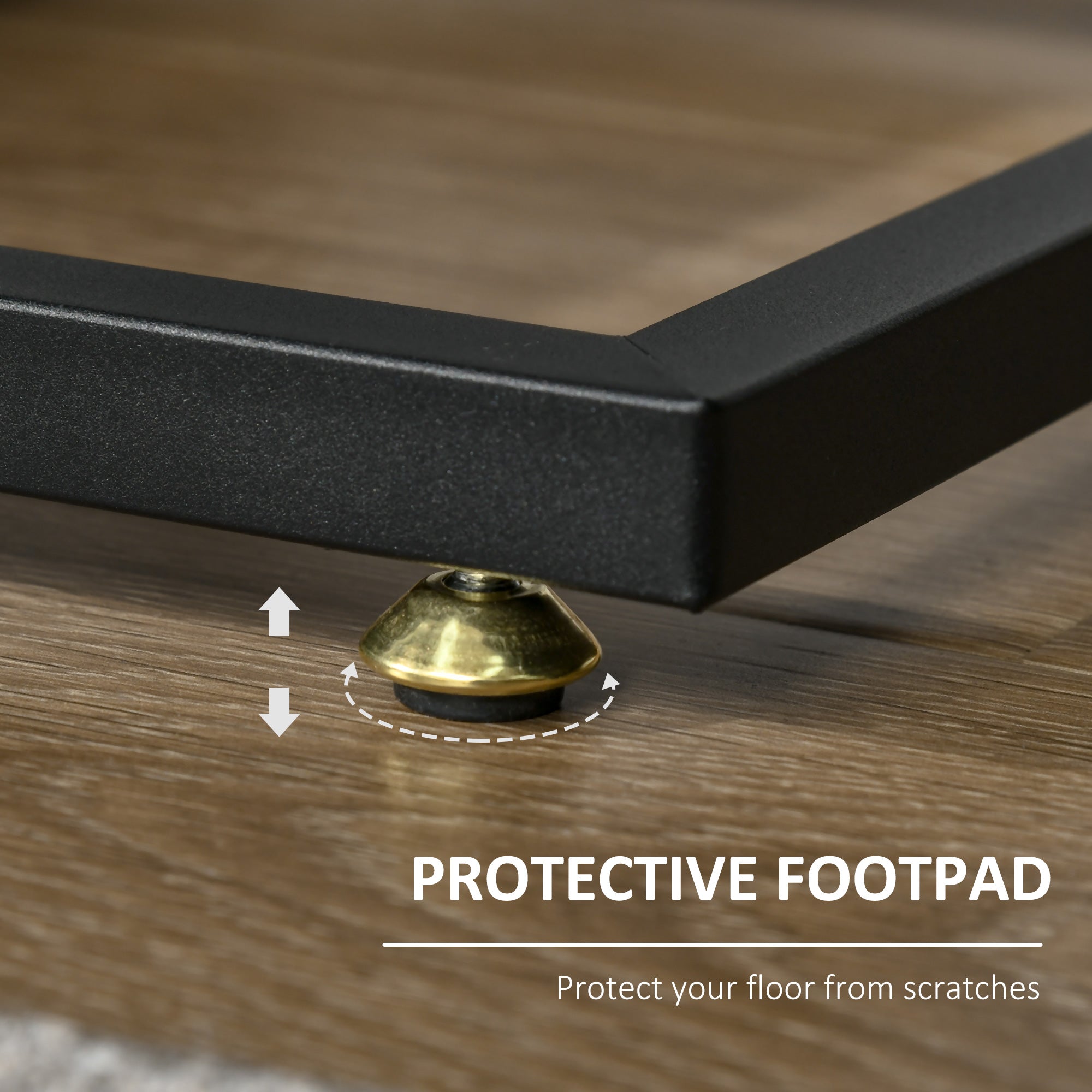 HOMCOM Industrial C-Table: C-Shaped End Coffee Table, Metal Frame Nightstand with Storage Shelves for Living Room, Bedroom